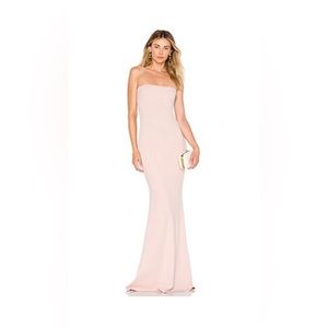 Strapless gown in dusty rose